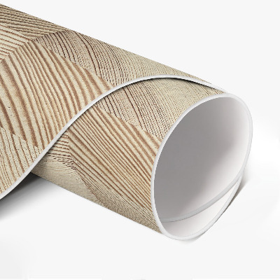 Pvc carpet Wooden squares mosaic of year rings
