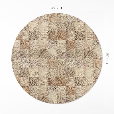 Pvc carpet Wooden squares mosaic of year rings