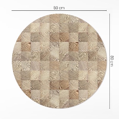 Pvc carpet Wooden squares mosaic of year rings