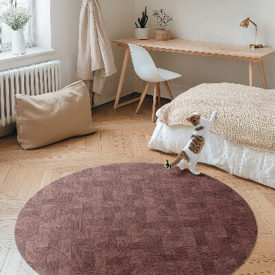 Vinyl floor rug Knitted parquet fashion herringbone