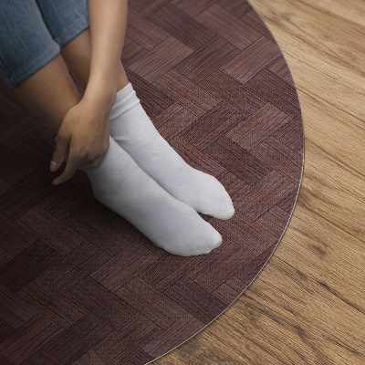 Vinyl floor rug Knitted parquet fashion herringbone