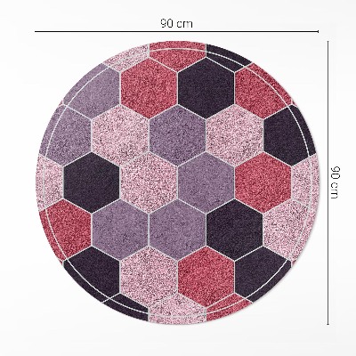 Vinyl floor rug Tile hexagons imitation plush