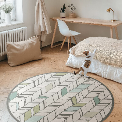 Pvc rug Abstraction illustration herringbone style Indian