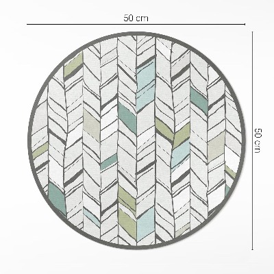Pvc rug Abstraction illustration herringbone style Indian