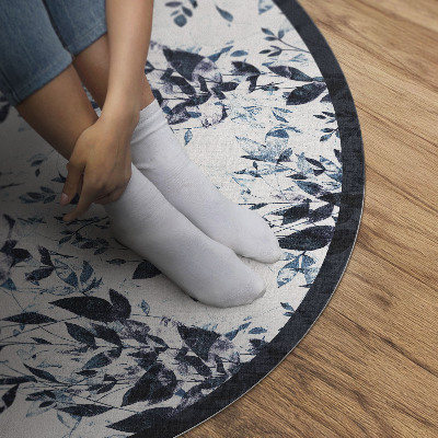 Pvc carpet Watercolor leaves climbing plants in indigo color