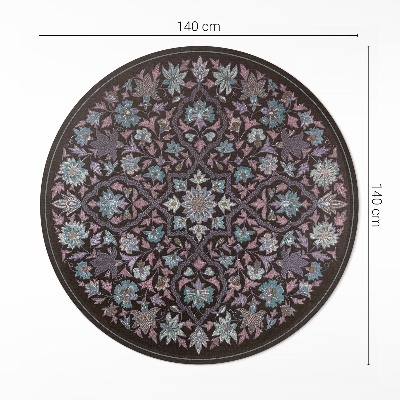 Pvc rug Embroidered floral composition