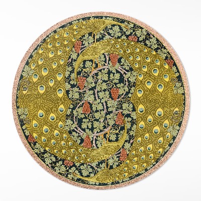 Vinyl rug Yellow peacocks in a vineyard