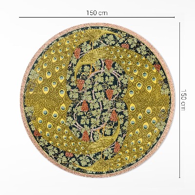 Vinyl rug Yellow peacocks in a vineyard