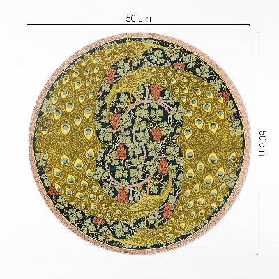Vinyl rug Yellow peacocks in a vineyard