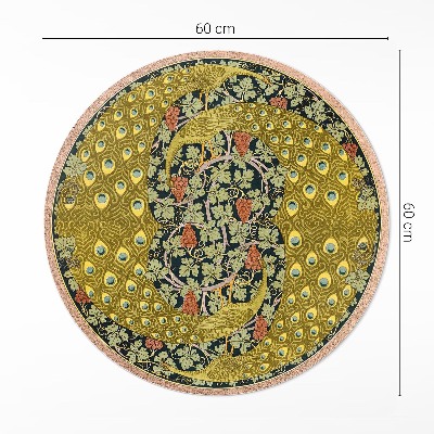Vinyl rug Yellow peacocks in a vineyard