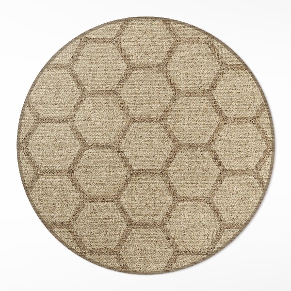 Vinyl rug Imitation fabric in hexagons