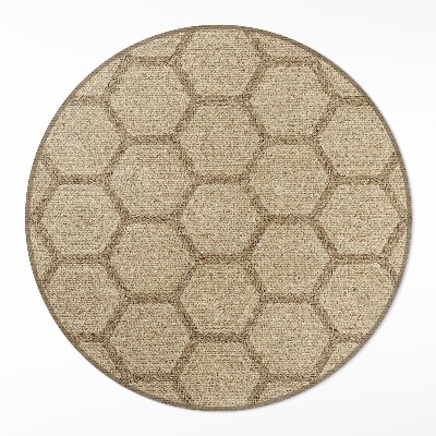 Vinyl rug Imitation fabric in hexagons
