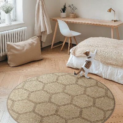 Vinyl rug Imitation fabric in hexagons