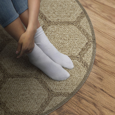 Vinyl rug Imitation fabric in hexagons