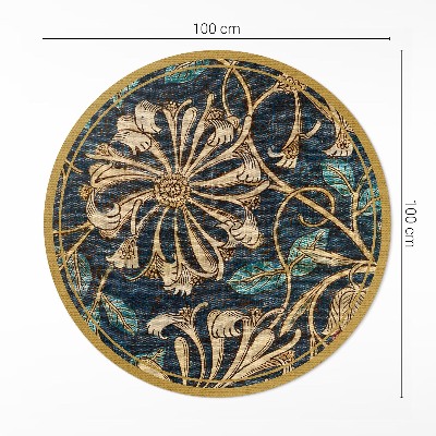 Vinyl floor rug Imitation fabric with plants