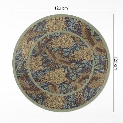 Pvc rug Birds, flowers and vintage leaves