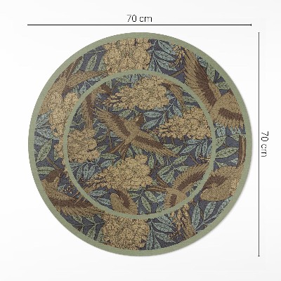 Pvc rug Birds, flowers and vintage leaves