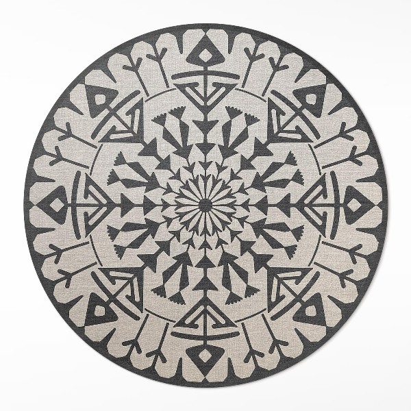 Vinyl floor rug Aztec flower composition