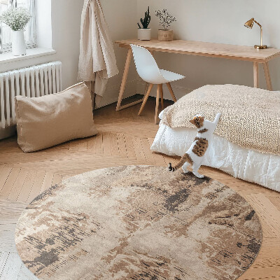 Vinyl rug Brown abstraction retro