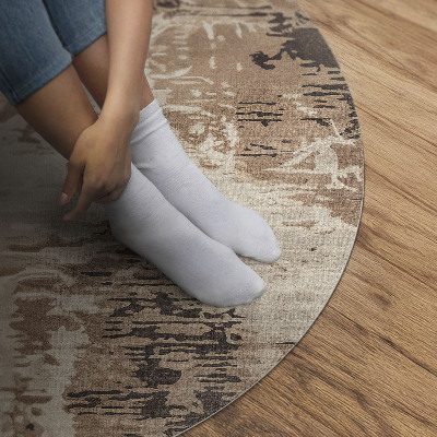 Vinyl rug Brown abstraction retro