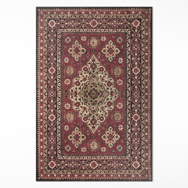Vinyl floor rug Vintage Geometric Red