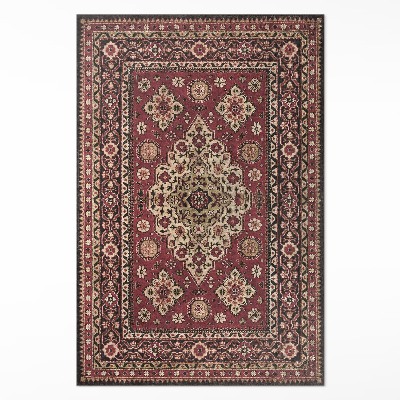 Vinyl floor rug Vintage Geometric Red