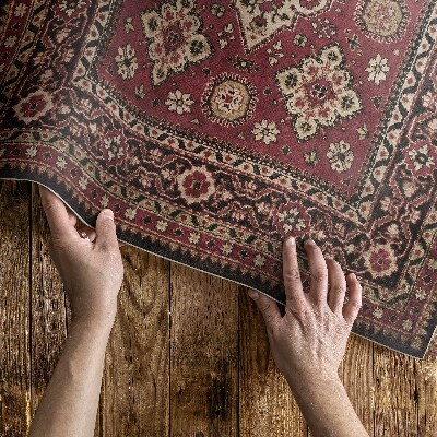 Vinyl floor rug Vintage Geometric Red
