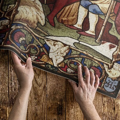 Vinyl floor rug Sir Digby Wyatt imitation stained glass gothic
