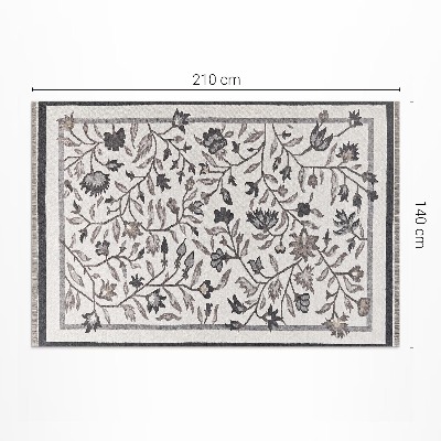 Vinyl floor rug Monochromatic minimalist plants