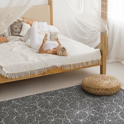 Pvc rug Linear leaves patterning boho
