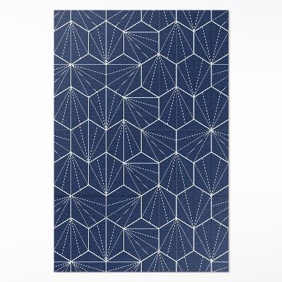 Pvc rug Hexagons with linear patterns