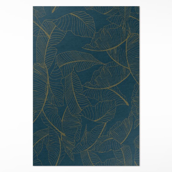 Vinyl rug Linear leaves fashion pattern
