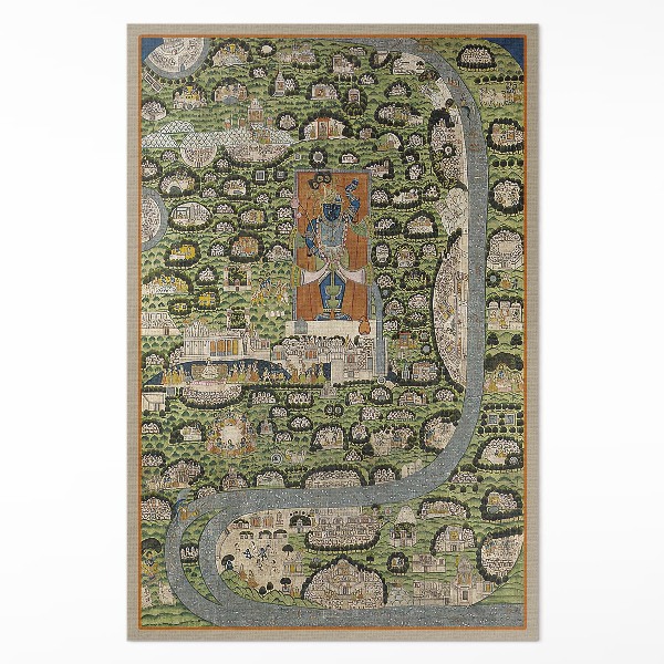Vinyl floor rug India from a bird's eye view