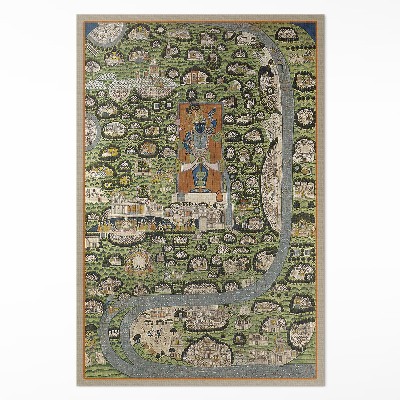 Vinyl floor rug India from a bird's eye view