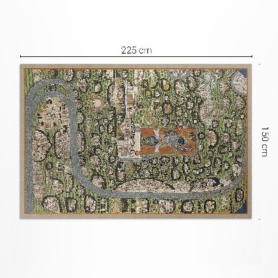 Vinyl floor rug India from a bird's eye view