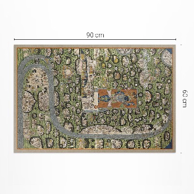 Vinyl floor rug India from a bird's eye view