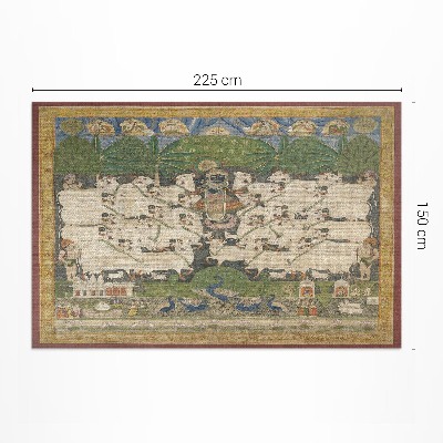Pvc rug Krishna with cows tapestry