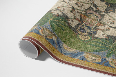 Pvc rug Krishna with cows tapestry