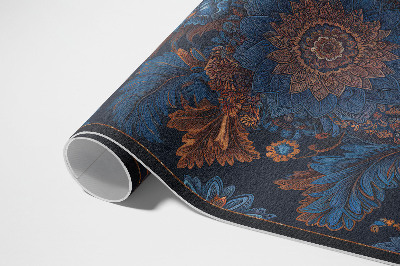 Vinyl floor rug Flower composition in vintage style