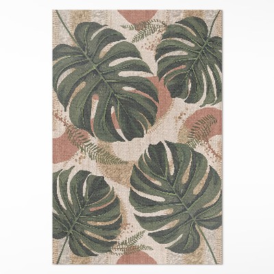 Vinyl rug Composition of monstera leaves and vintage ferns