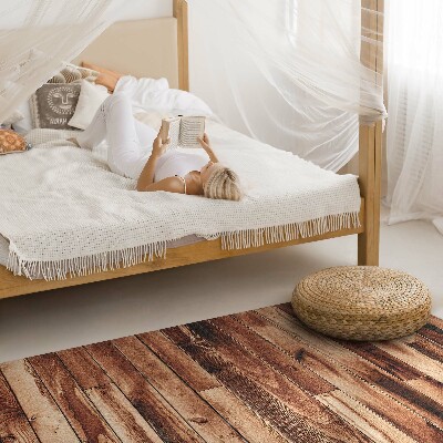 Vinyl floor rug Wooden worn parquet floorboards