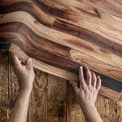 Vinyl floor rug Wooden worn parquet floorboards