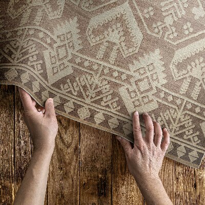 Vinyl rug Antique inspirations in Aztec layouts