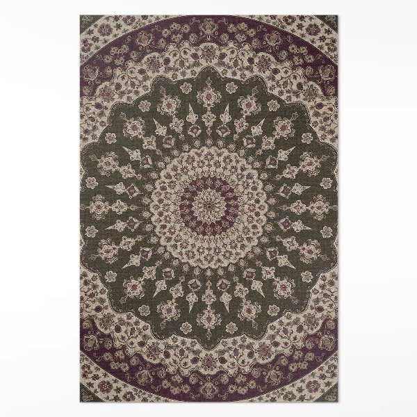 Vinyl floor rug Aztec mandalas in vintage style