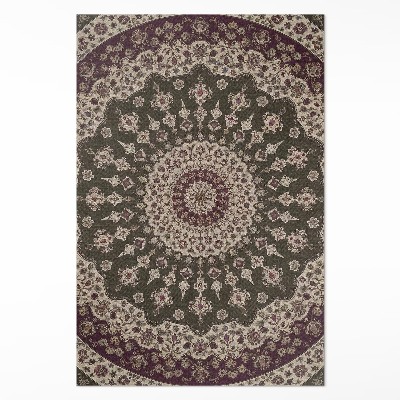 Vinyl floor rug Aztec mandalas in vintage style