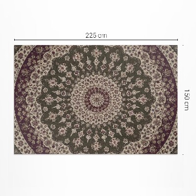 Vinyl floor rug Aztec mandalas in vintage style