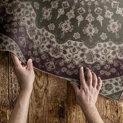 Vinyl floor rug Aztec mandalas in vintage style