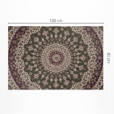 Vinyl floor rug Aztec mandalas in vintage style