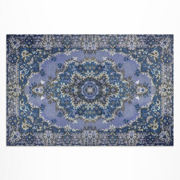 Vinyl carpet Traditional Middle Eastern blue