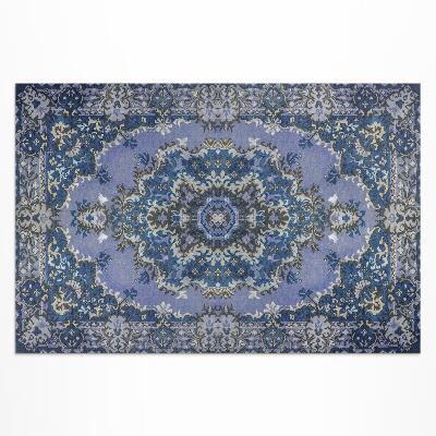 Vinyl carpet Traditional Middle Eastern blue